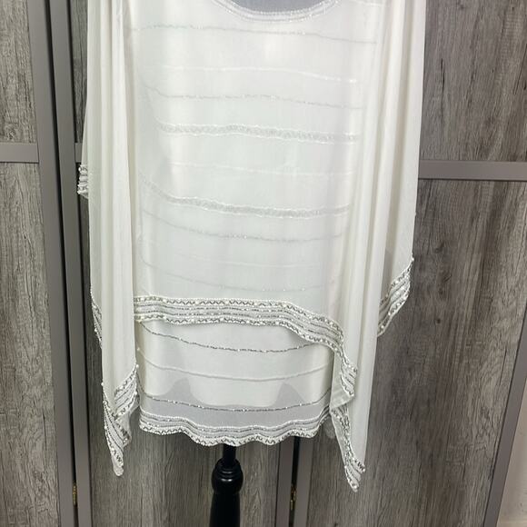 J Kara beaded evening formal tunic and cape women's 1X - Picture 7 of 10